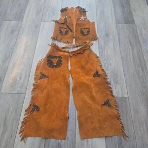 Vintage Western Outfit for Junior Sheriff Cowboys cowgirls Halloween Size kids M